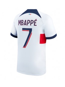 Moški Nogometna dresi replika Paris Saint-Germain Kylian Mbappe #7 Gostujoči 2023-24 Kratek rokav